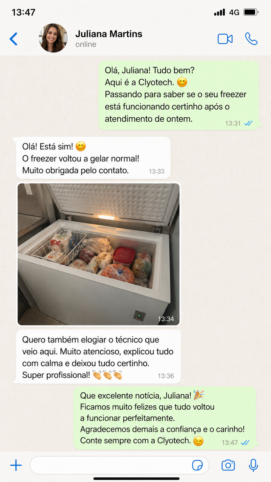 Depoimento de cliente Clyotech - conversa 3