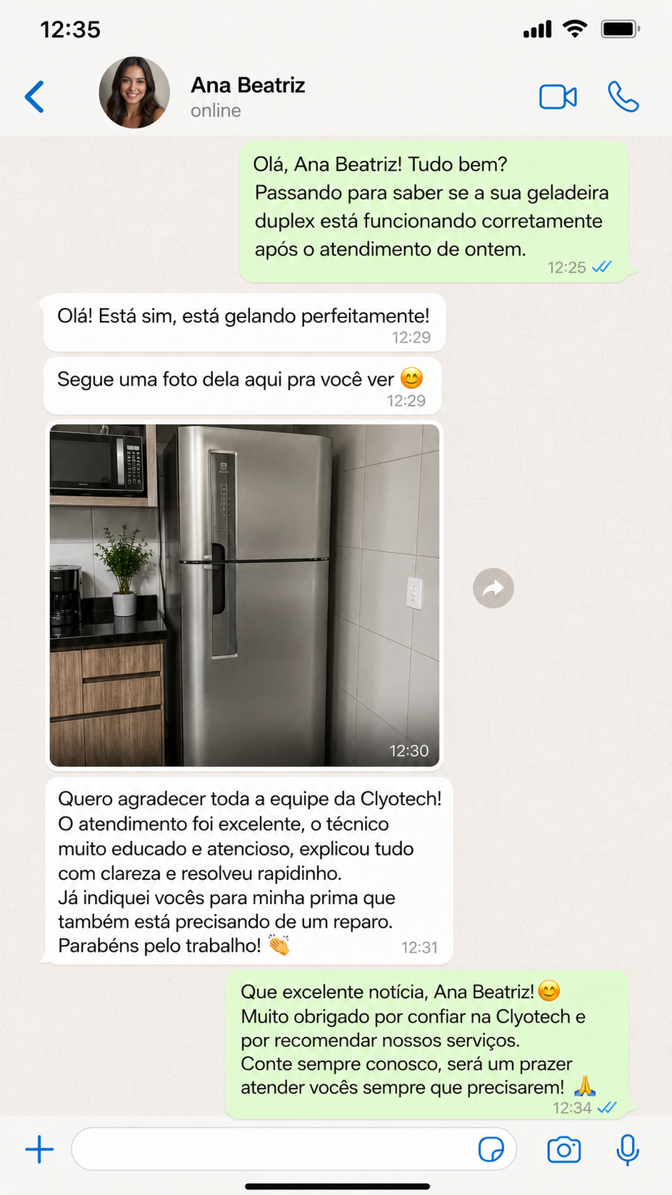 Depoimento de cliente Clyotech - conversa 5